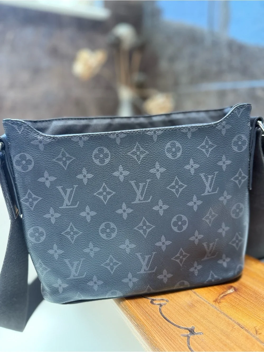 Louis Vuitton District PM Eclipse Monogram Messenger Crossbody Bag Black Grey LV